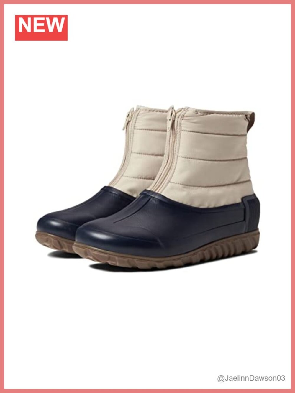 Waterproof Winter Zip Boot Faux Fur Lined Snow Boot Mid-Calf